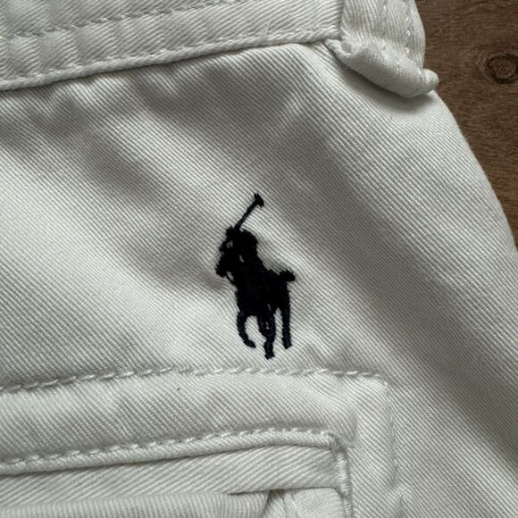 VTG Polo Ralph Lauren Cargo Shorts Mens 40 White Cotton Classic Fit Casual - Picture 6 of 9